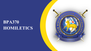 BPA370 - Homiletics